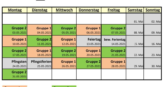 Übersicht der Präsenztage Übersicht der Präsenztage